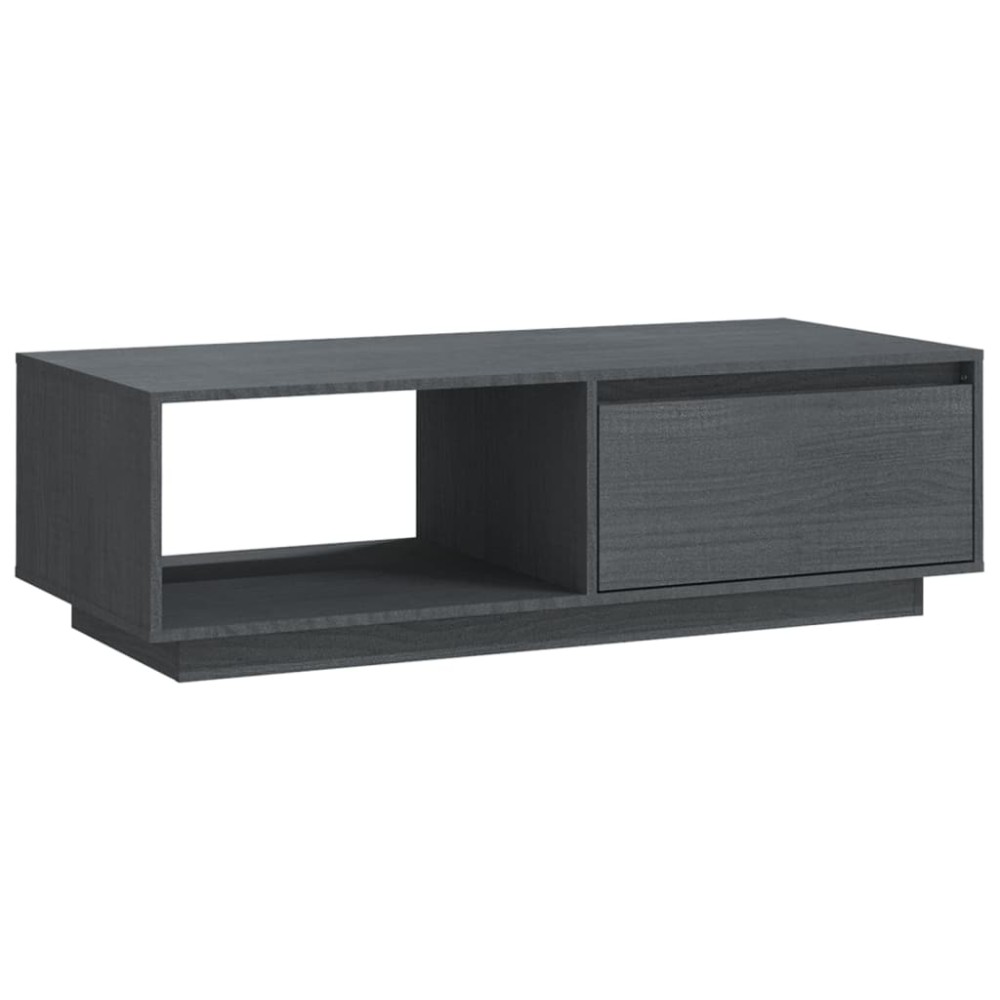 vidaXL Măsuță de cafea, 110x50x33,5 cm, gri, lemn masiv de pin