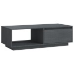 vidaXL Măsuță de cafea, 110x50x33,5 cm, gri, lemn masiv de pin vidaXL Măsuță de cafea, 110x50x33,5 cm, gri, lemn masiv de pin