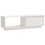 vidaXL Comodă TV, alb, 110x30x33,5 cm, lemn masiv de pin
