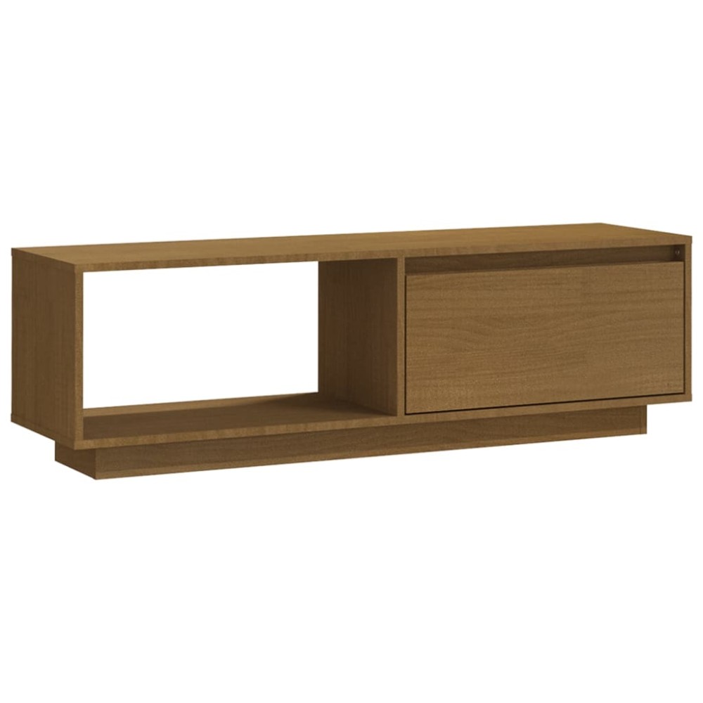 vidaXL Comodă TV, maro miere, 110x30x33,5 cm, lemn masiv de pin