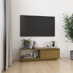 vidaXL Comodă TV, maro miere, 110x30x33,5 cm, lemn masiv de pin vidaXL Comodă TV, maro miere, 110x30x33,5 cm, lemn masiv de pin