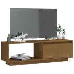 vidaXL Comodă TV, maro miere, 110x30x33,5 cm, lemn masiv de pin vidaXL Comodă TV, maro miere, 110x30x33,5 cm, lemn masiv de pin