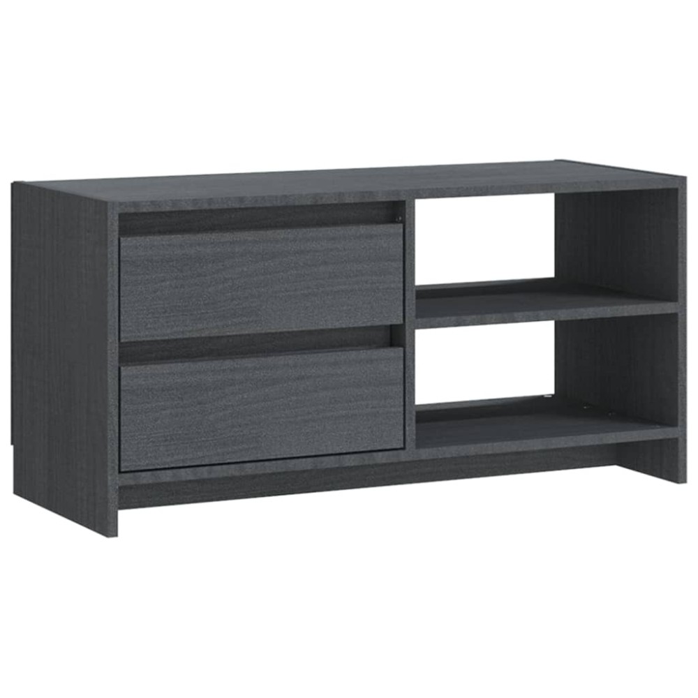 vidaXL Comodă TV, gri, 80x31x39 cm, lemn masiv de pin