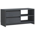 vidaXL Comodă TV, gri, 80x31x39 cm, lemn masiv de pin vidaXL Comodă TV, gri, 80x31x39 cm, lemn masiv de pin