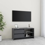 vidaXL Comodă TV, gri, 80x31x39 cm, lemn masiv de pin vidaXL Comodă TV, gri, 80x31x39 cm, lemn masiv de pin