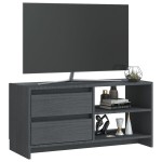 vidaXL Comodă TV, gri, 80x31x39 cm, lemn masiv de pin vidaXL Comodă TV, gri, 80x31x39 cm, lemn masiv de pin
