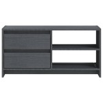vidaXL Comodă TV, gri, 80x31x39 cm, lemn masiv de pin vidaXL Comodă TV, gri, 80x31x39 cm, lemn masiv de pin