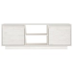 vidaXL Comodă TV, alb, 110x30x40 cm, lemn masiv de pin
