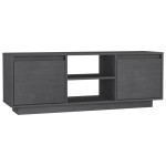 vidaXL Comodă TV, gri, 110x30x40 cm, lemn masiv de pin vidaXL Comodă TV, gri, 110x30x40 cm, lemn masiv de pin