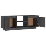 vidaXL Comodă TV, gri, 110x30x40 cm, lemn masiv de pin vidaXL Comodă TV, gri, 110x30x40 cm, lemn masiv de pin