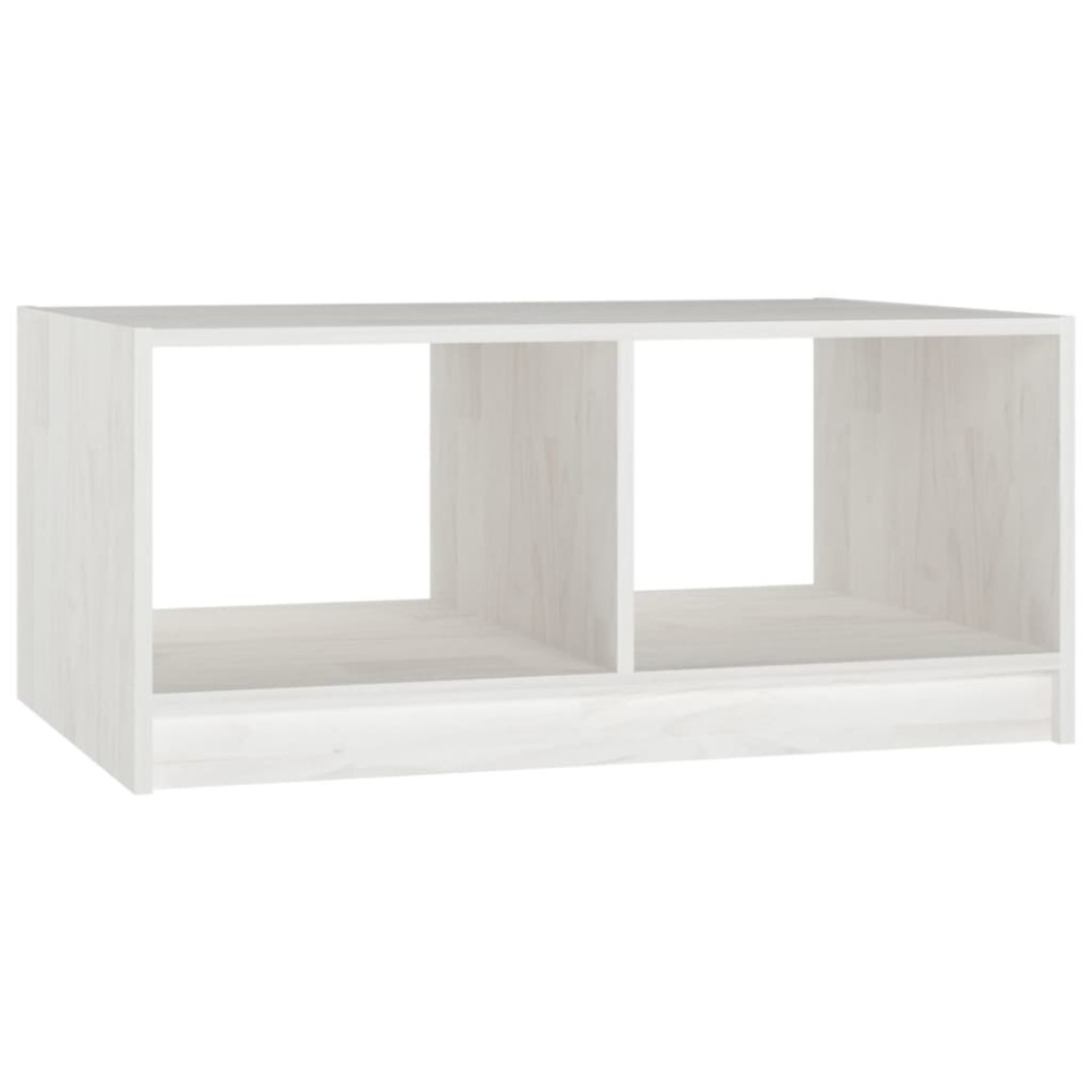 vidaXL Măsuță de cafea, alb, 75x50x33,5 cm, lemn masiv de pin