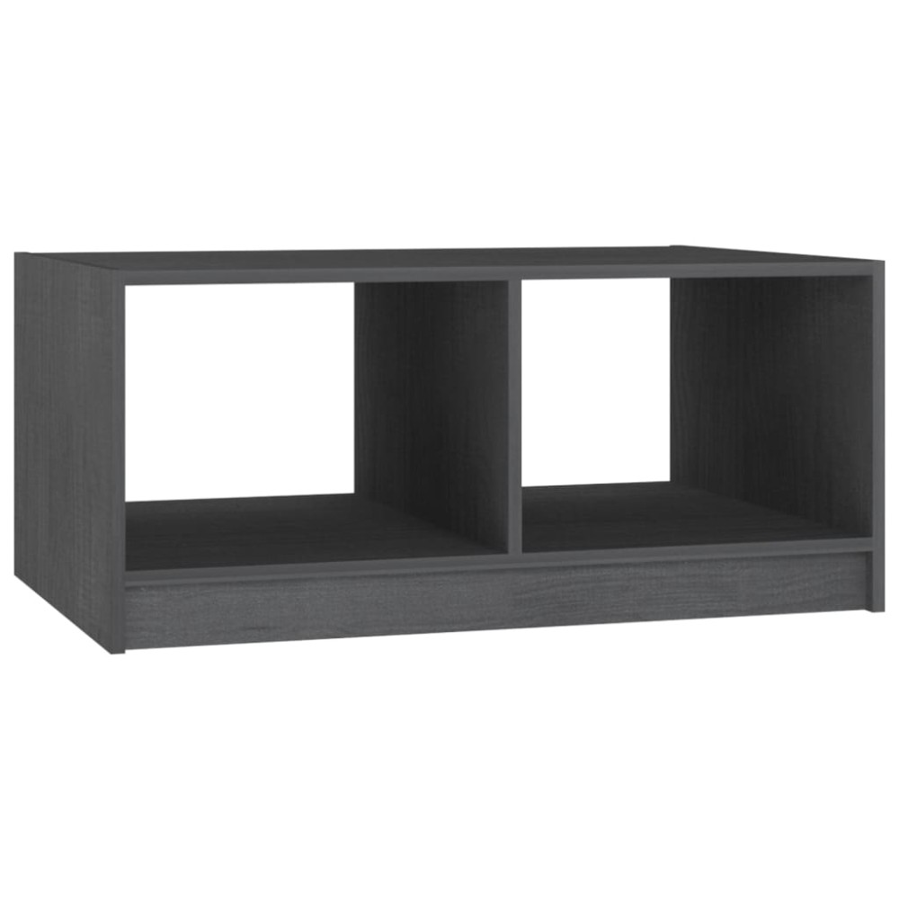 vidaXL Măsuță de cafea, gri, 75x50x33,5 cm, lemn masiv de pin