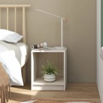 vidaXL Noptiere, 2 buc., alb, 35,5x33,5x41,5 cm, lemn masiv de pin