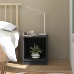 vidaXL Noptiere, 2 buc., gri, 35,5x33,5x41,5 cm, lemn masiv de pin vidaXL Noptiere, 2 buc., gri, 35,5x33,5x41,5 cm, lemn masiv de pin