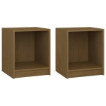 vidaXL Noptiere, 2 buc., maro miere, 35,5x33,5x41,5 cm, lemn masiv pin vidaXL Noptiere, 2 buc., maro miere, 35,5x33,5x41,5 cm, lemn masiv pin
