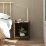 vidaXL Noptiere, 2 buc., maro miere, 35,5x33,5x41,5 cm, lemn masiv pin vidaXL Noptiere, 2 buc., maro miere, 35,5x33,5x41,5 cm, lemn masiv pin