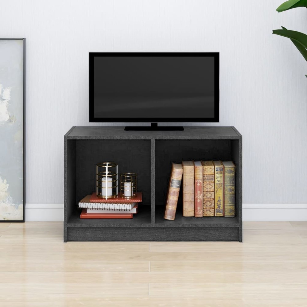 vidaXL Comodă TV, gri, 70x33x42 cm, lemn masiv de pin