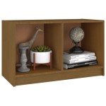 vidaXL Comodă TV, maro miere, 70x33x42 cm, lemn masiv de pin vidaXL Comodă TV, maro miere, 70x33x42 cm, lemn masiv de pin