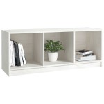 vidaXL Comodă TV, alb, 104x33x41 cm, lemn masiv de pin vidaXL Comodă TV, alb, 104x33x41 cm, lemn masiv de pin