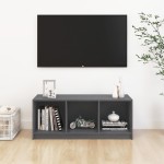 vidaXL Comodă TV, gri, 104x33x41 cm, lemn masiv de pin vidaXL Comodă TV, gri, 104x33x41 cm, lemn masiv de pin