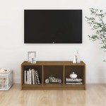 vidaXL Comodă TV, maro miere, 104x33x41 cm, lemn masiv de pin vidaXL Comodă TV, maro miere, 104x33x41 cm, lemn masiv de pin
