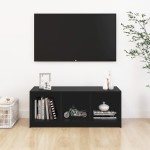 vidaXL Comodă TV, negru, 104x33x41 cm, lemn masiv de pin