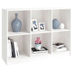 vidaXL Bibliotecă, alb, 104x33x76 cm, lemn masiv de pin vidaXL Bibliotecă, alb, 104x33x76 cm, lemn masiv de pin