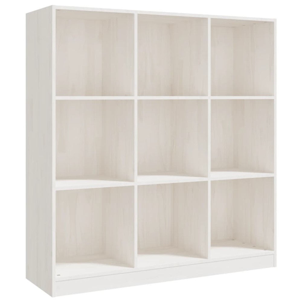 vidaXL Bibliotecă/Separator cameră alb 104x33,5x110 cm lemn masiv pin