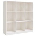 vidaXL Bibliotecă/Separator cameră alb 104x33,5x110 cm lemn masiv pin