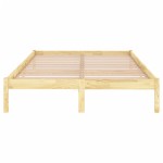 vidaXL Cadru de pat dublu, 135x190 cm, lemn masiv