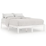 vidaXL Cadru de pat King Size, alb, 150x200 cm, lemn masiv vidaXL Cadru de pat King Size, alb, 150x200 cm, lemn masiv