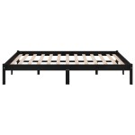 vidaXL Cadru de pat King Size, negru, 150x200 cm, lemn masiv vidaXL Cadru de pat King Size, negru, 150x200 cm, lemn masiv