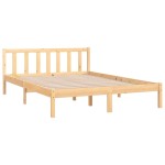 vidaXL Cadru de pat dublu, 135x190 cm, lemn masiv de pin