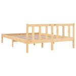 vidaXL Cadru de pat dublu, 135x190 cm, lemn masiv de pin