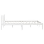 vidaXL Cadru de pat dublu, alb, 135x190 cm, lemn masiv de pin