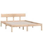 vidaXL Cadru de pat dublu, 135x190 cm, lemn masiv de pin