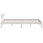 vidaXL Cadru de pat dublu, alb, 135x190 cm, lemn masiv de pin