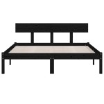 vidaXL Cadru de pat dublu, negru, 135x190 cm, lemn masiv de pin vidaXL Cadru de pat dublu, negru, 135x190 cm, lemn masiv de pin