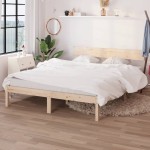 vidaXL Cadru de pat King Size, 150x200 cm, lemn masiv de pin vidaXL Cadru de pat King Size, 150x200 cm, lemn masiv de pin