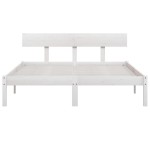 vidaXL Cadru de pat King Size, alb, 150x200 cm, lemn masiv de pin vidaXL Cadru de pat King Size, alb, 150x200 cm, lemn masiv de pin