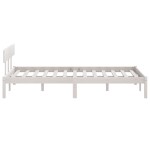 vidaXL Cadru de pat King Size, alb, 150x200 cm, lemn masiv de pin vidaXL Cadru de pat King Size, alb, 150x200 cm, lemn masiv de pin