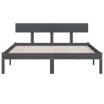 vidaXL Cadru de pat King Size, gri, 150x200 cm, lemn masiv de pin vidaXL Cadru de pat King Size, gri, 150x200 cm, lemn masiv de pin