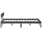 vidaXL Cadru de pat King Size, gri, 150x200 cm, lemn masiv de pin vidaXL Cadru de pat King Size, gri, 150x200 cm, lemn masiv de pin