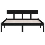 vidaXL Cadru de pat King Size, negru, 150x200 cm, lemn masiv de pin vidaXL Cadru de pat King Size, negru, 150x200 cm, lemn masiv de pin
