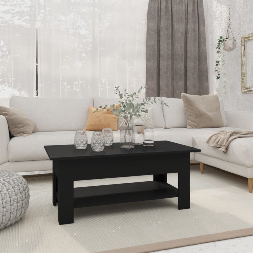 vidaXL Măsuță de cafea, negru, 102x55x42 cm, lemn prelucrat
