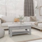 vidaXL Măsuță de cafea, gri beton, 102x55x42 cm, lemn prelucrat vidaXL Măsuță de cafea, gri beton, 102x55x42 cm, lemn prelucrat