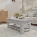 vidaXL Măsuță de cafea, gri beton, 102x55x42 cm, lemn prelucrat vidaXL Măsuță de cafea, gri beton, 102x55x42 cm, lemn prelucrat