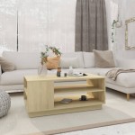 vidaXL Măsuță de cafea, stejar sonoma, 102x55x43 cm, lemn prelucrat vidaXL Măsuță de cafea, stejar sonoma, 102x55x43 cm, lemn prelucrat