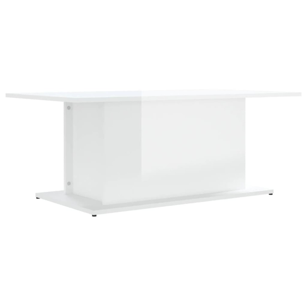 vidaXL Măsuță de cafea, alb extralucios, 102x55,5x40cm, lemn prelucrat
