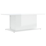 vidaXL Măsuță de cafea, alb extralucios, 102x55,5x40cm, lemn prelucrat vidaXL Măsuță de cafea, alb extralucios, 102x55,5x40cm, lemn prelucrat
